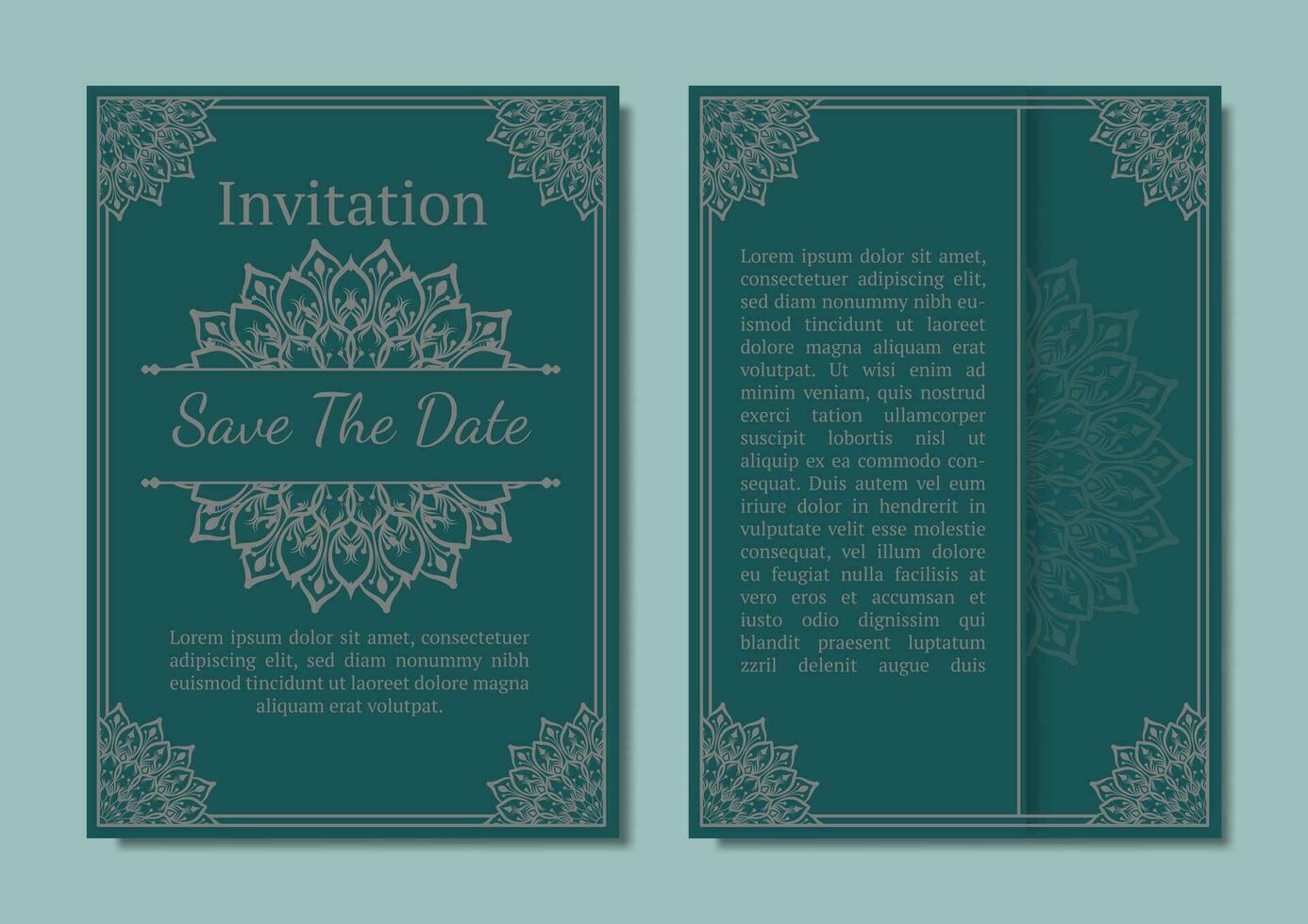 vintage invitation card, with mandala ornament vector