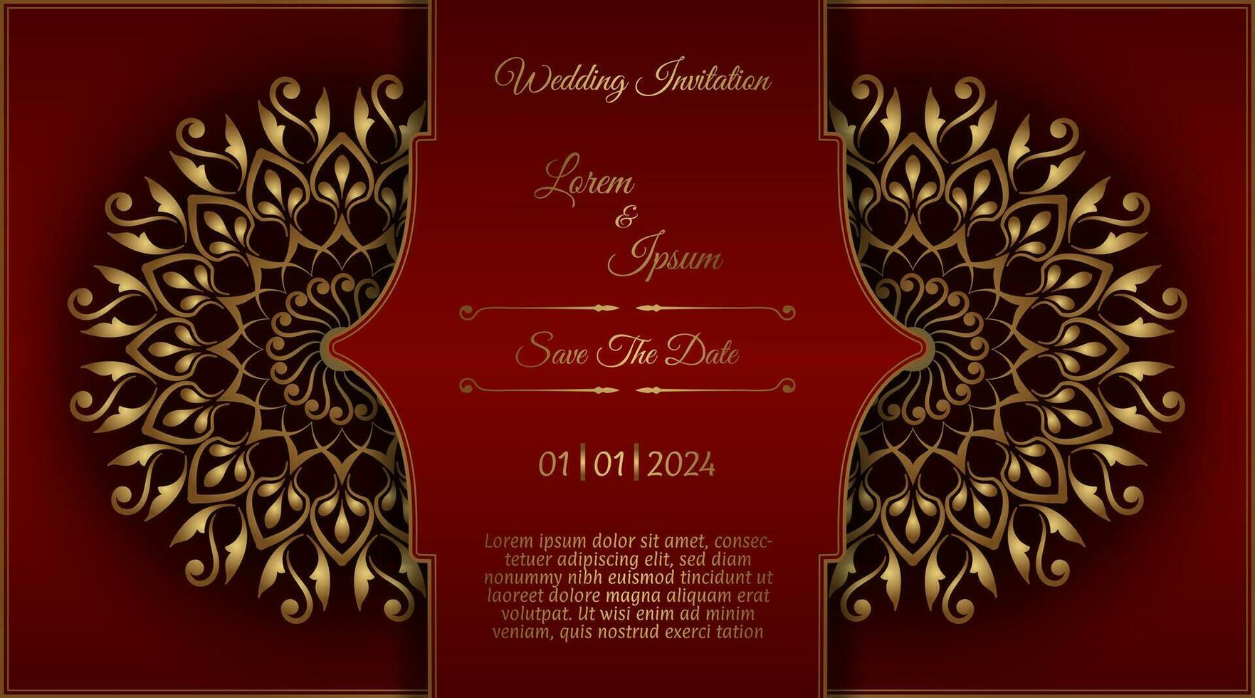 vintage invitation card, with mandala ornament vector