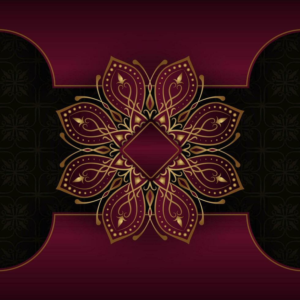 Luxury background with golden mandala ornament vector