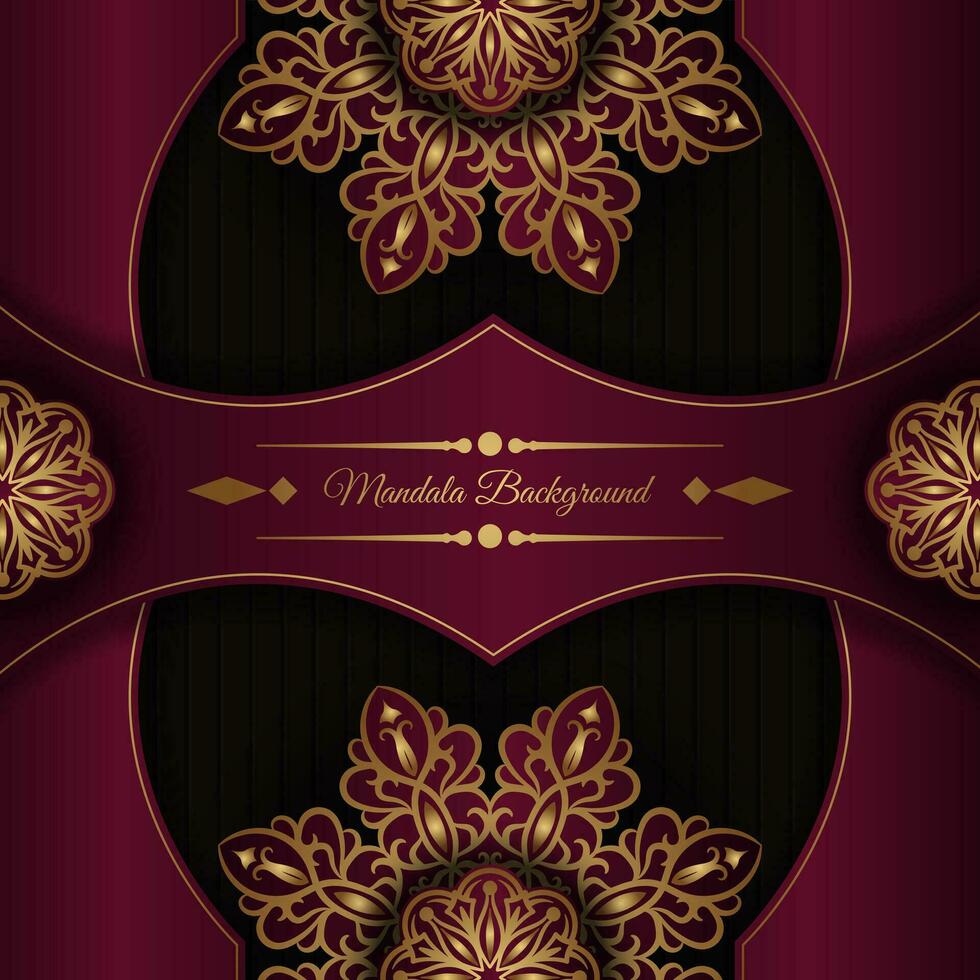 Luxury background with golden mandala ornament vector