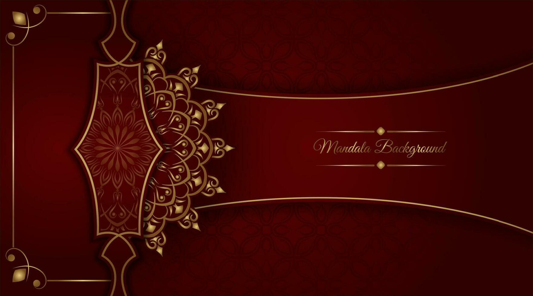 luxury background with golden mandala ornament vector