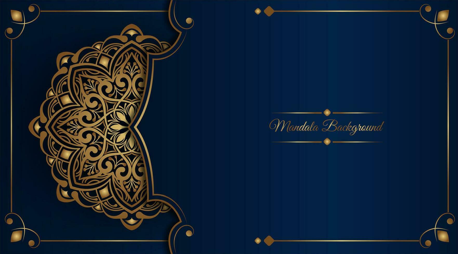 luxury background with golden mandala ornament vector