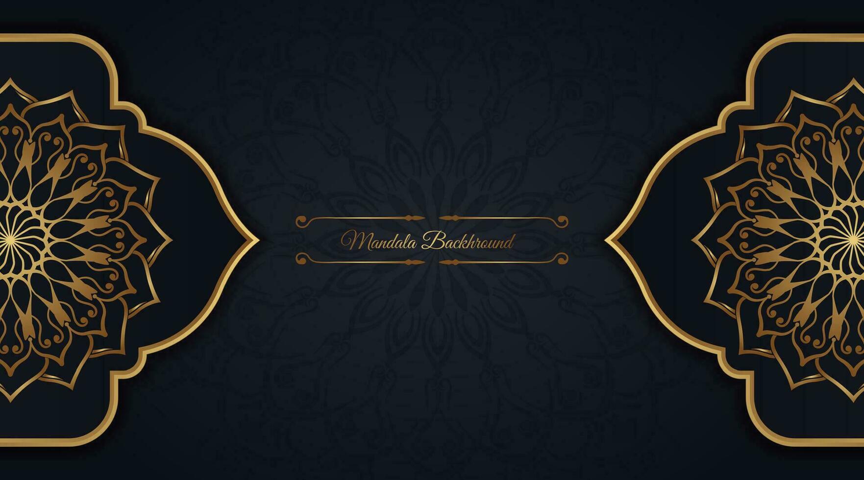 luxury background with golden mandala ornament vector