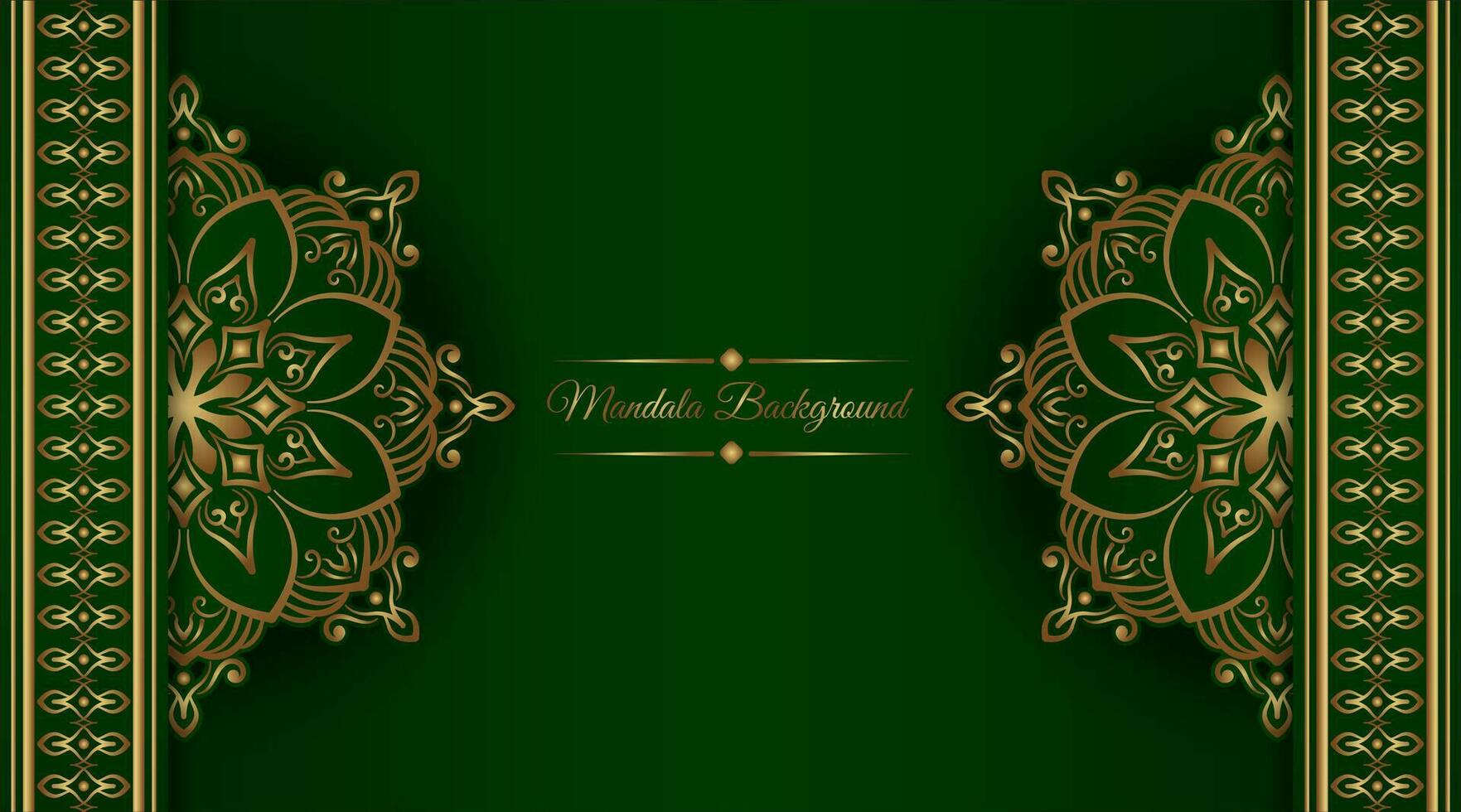 Green background with mandala ornament vector