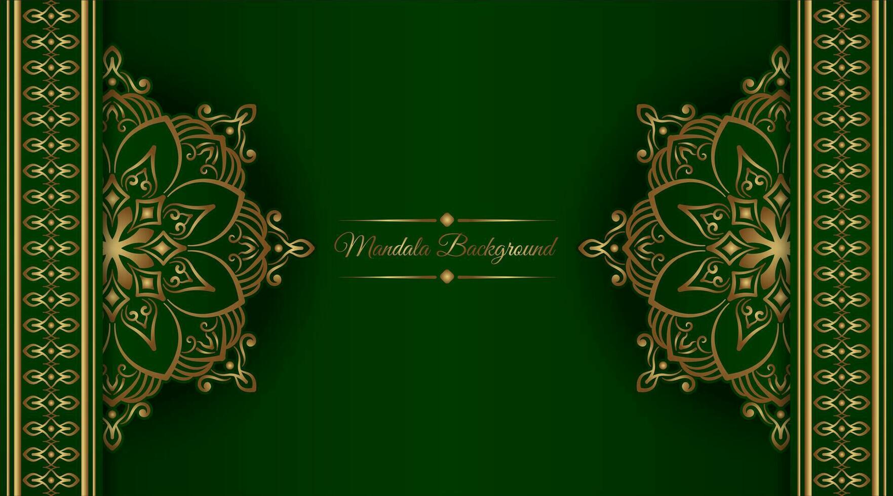 verde antecedentes con mandala ornamento vector