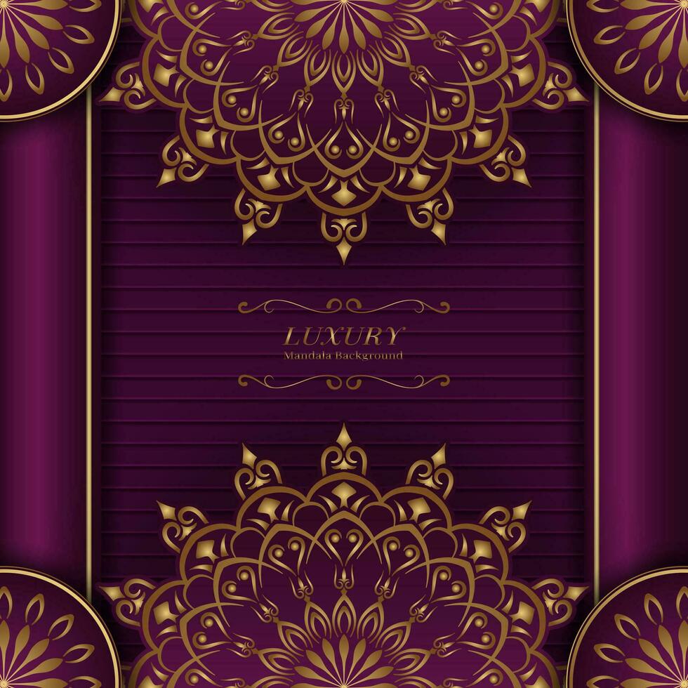 luxury background with golden mandala ornament vector