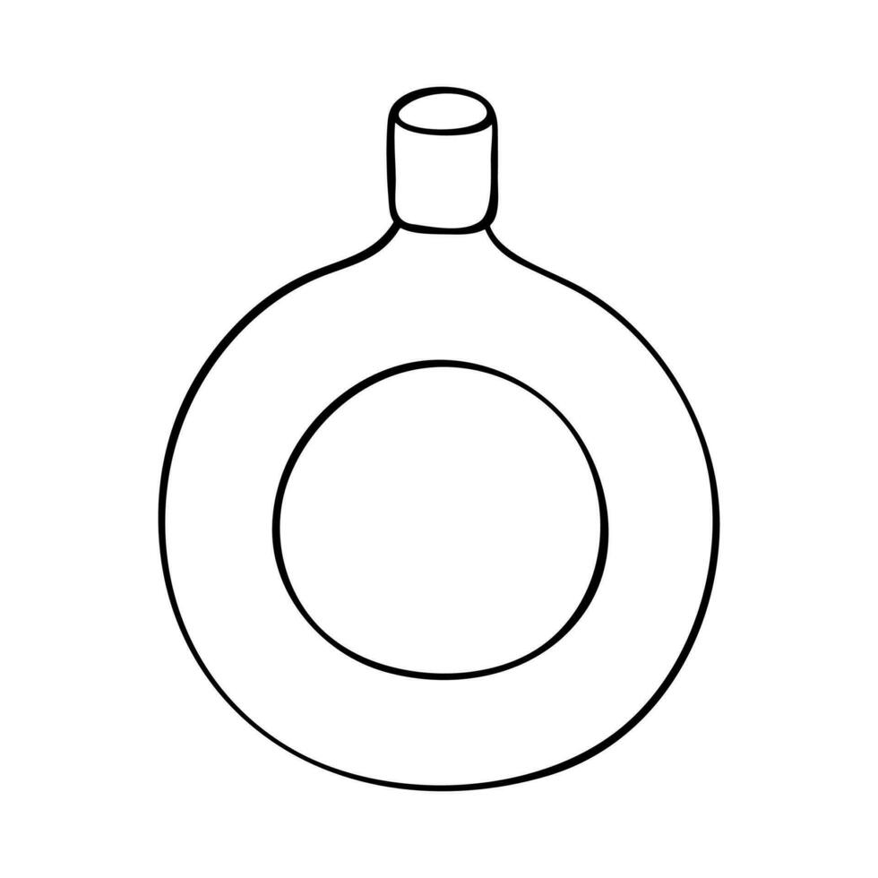 Hand drawn liquor bottle illustration. Alcohol drink clipart in doodle style. Single element for design vector