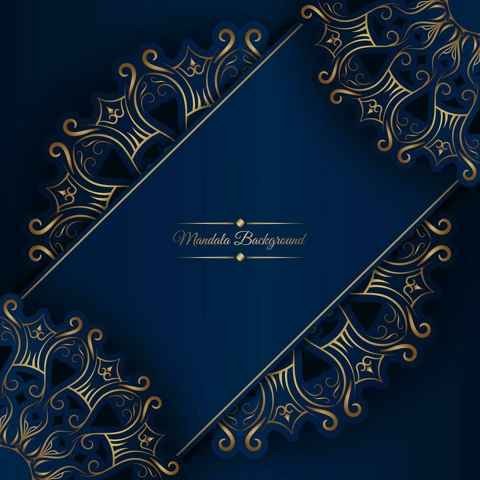 Blue background with mandala ornament vector