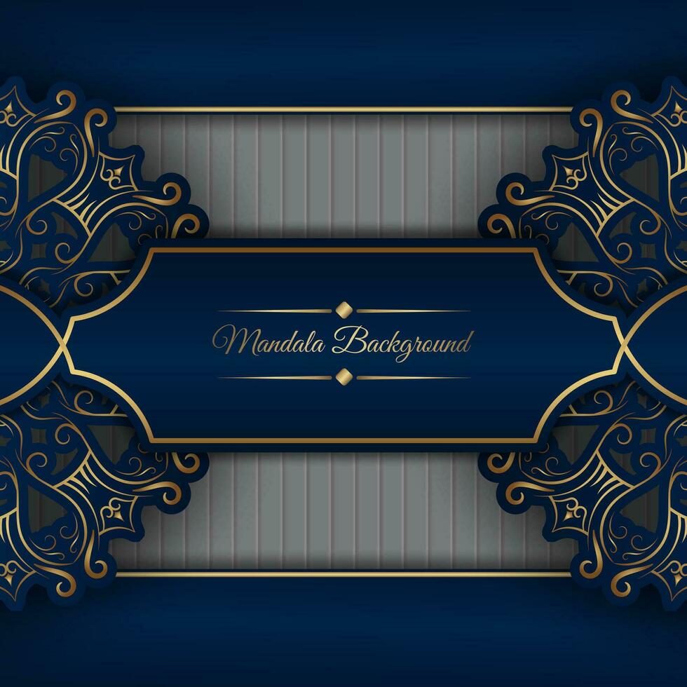 Blue background with mandala ornament vector