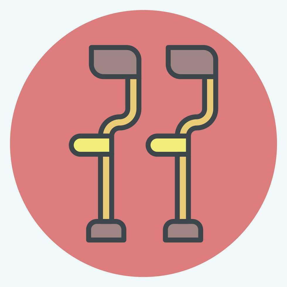 Icon Crutches. related to Orthopedic symbol. color mate style. simple design editable. simple illustration vector