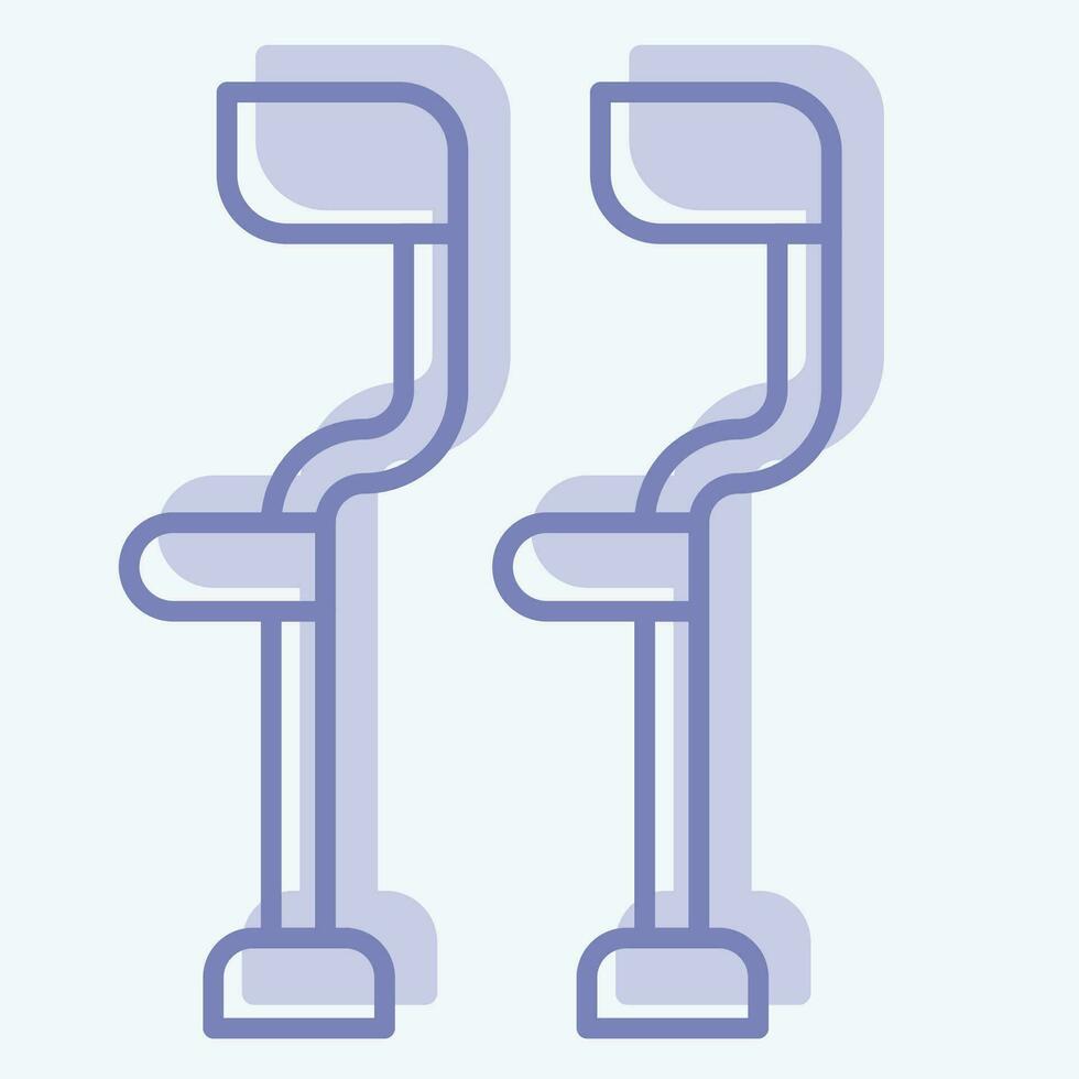 Icon Crutches. related to Orthopedic symbol. two tone style. simple design editable. simple illustration vector