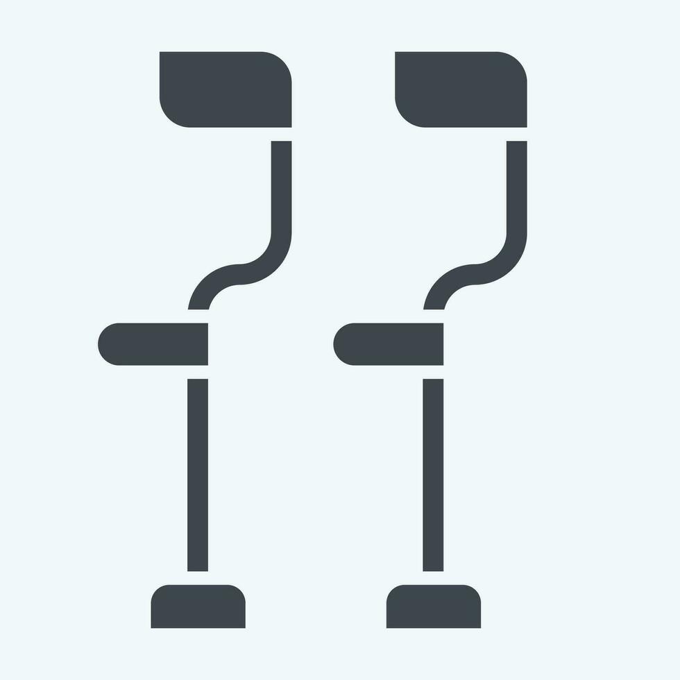 Icon Crutches. related to Orthopedic symbol. glyph style. simple design editable. simple illustration vector