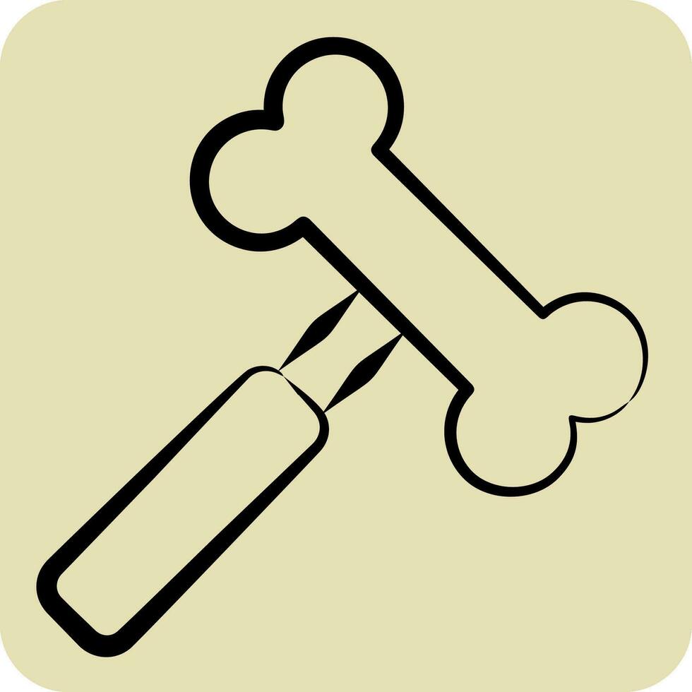 Icon Hammer. related to Orthopedic symbol. hand drawn style. simple design editable. simple illustration vector