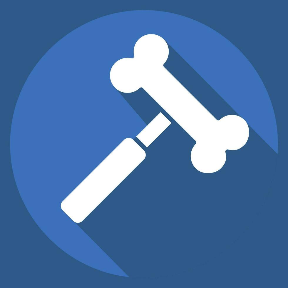 Icon Hammer. related to Orthopedic symbol. long shadow style. simple design editable. simple illustration vector
