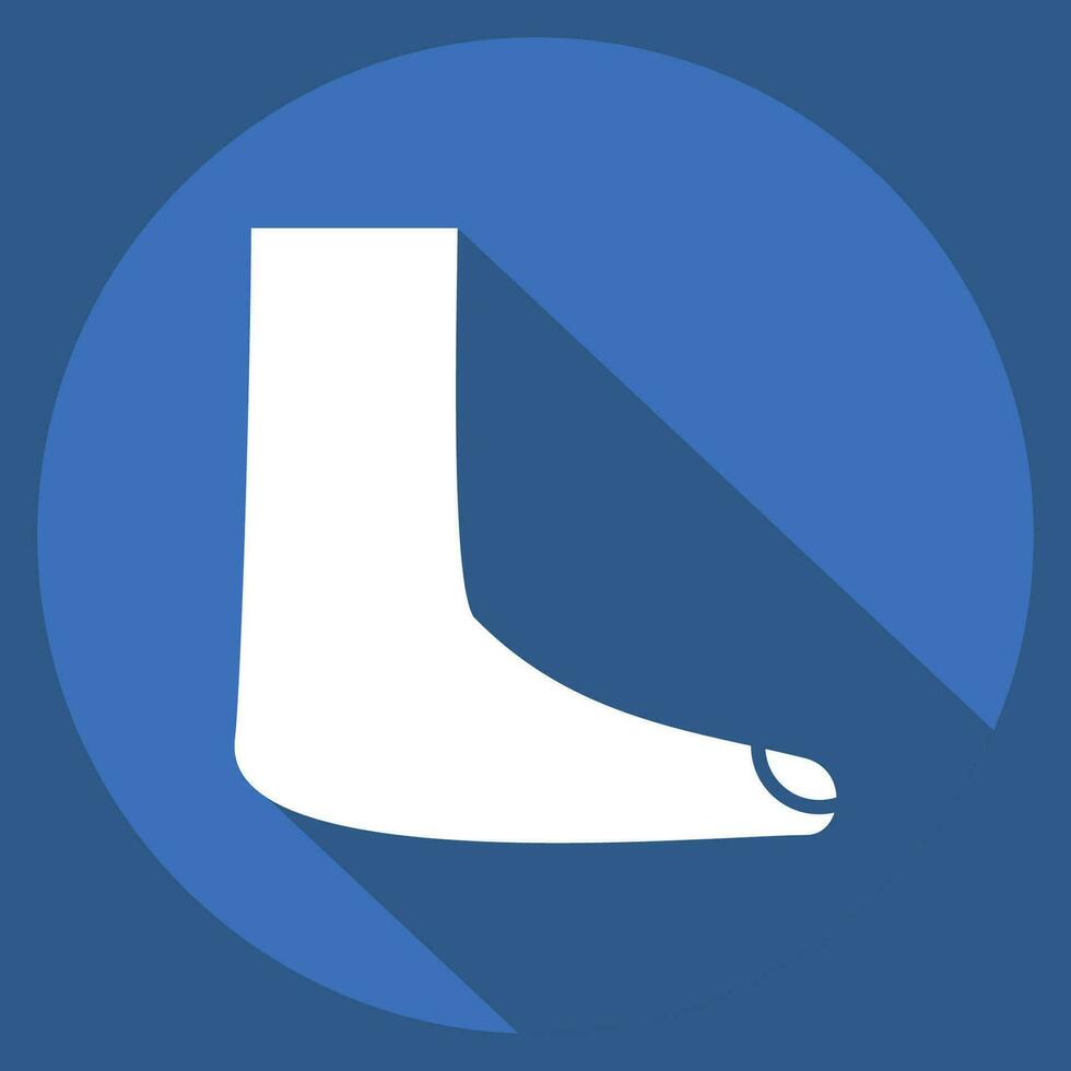 Icon Foot. related to Orthopedic symbol. long shadow style. simple design editable. simple illustration vector