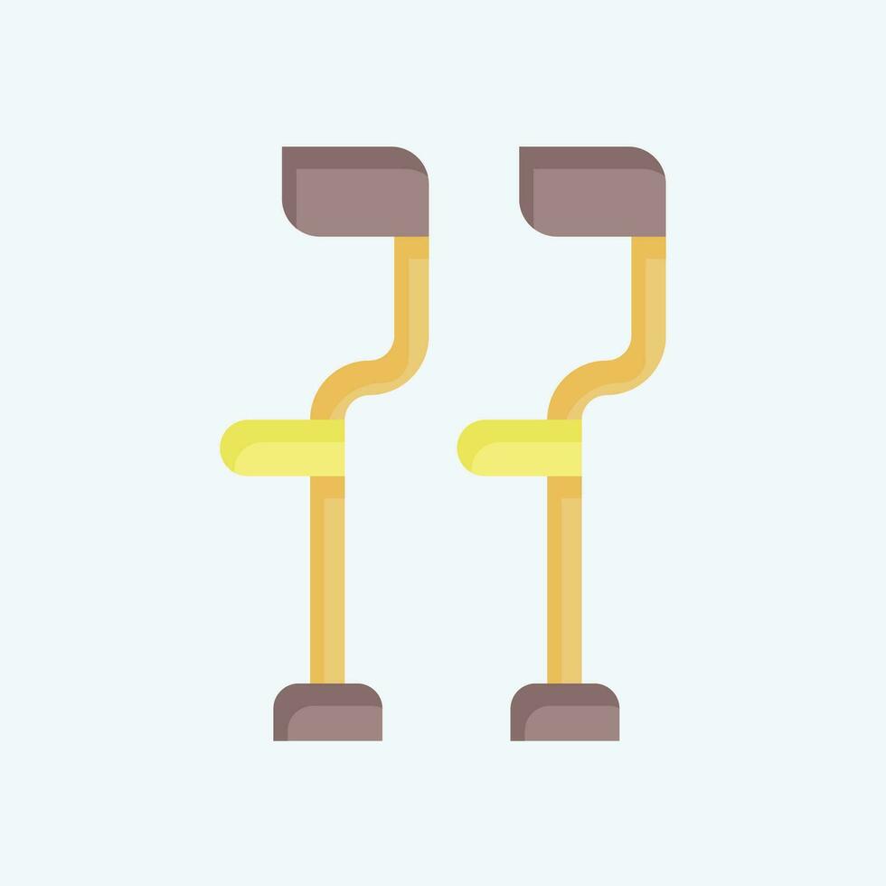 Icon Crutches. related to Orthopedic symbol. flat style. simple design editable. simple illustration vector