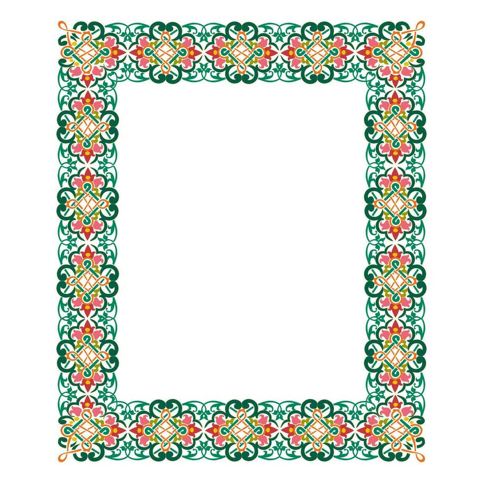calm colored classic frame with floral ornament vector