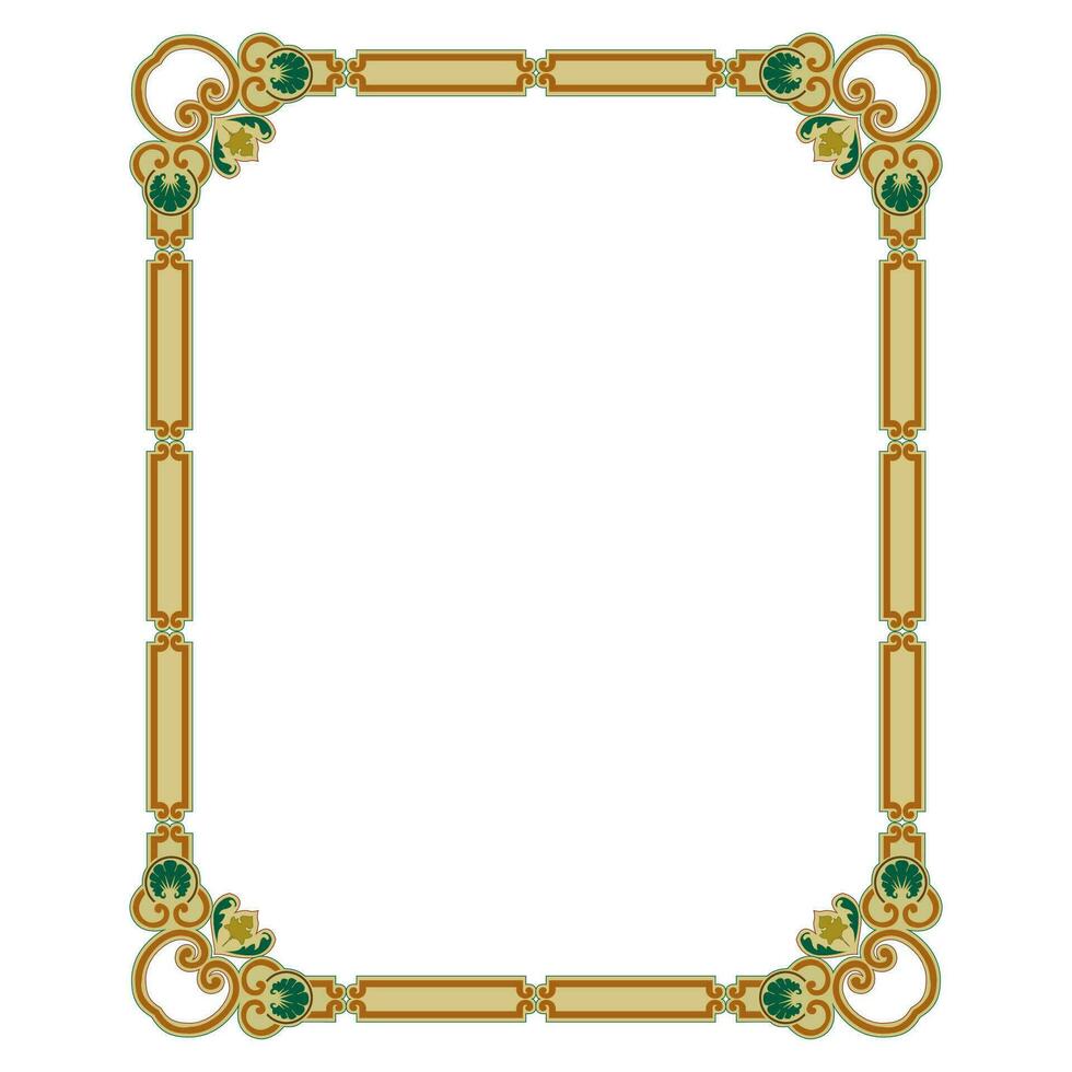 calm colored classic frame with floral ornament vector