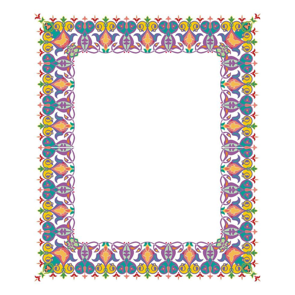 marco decoración con floral ornamento, clásico ornamento, tradicional ornamento vector