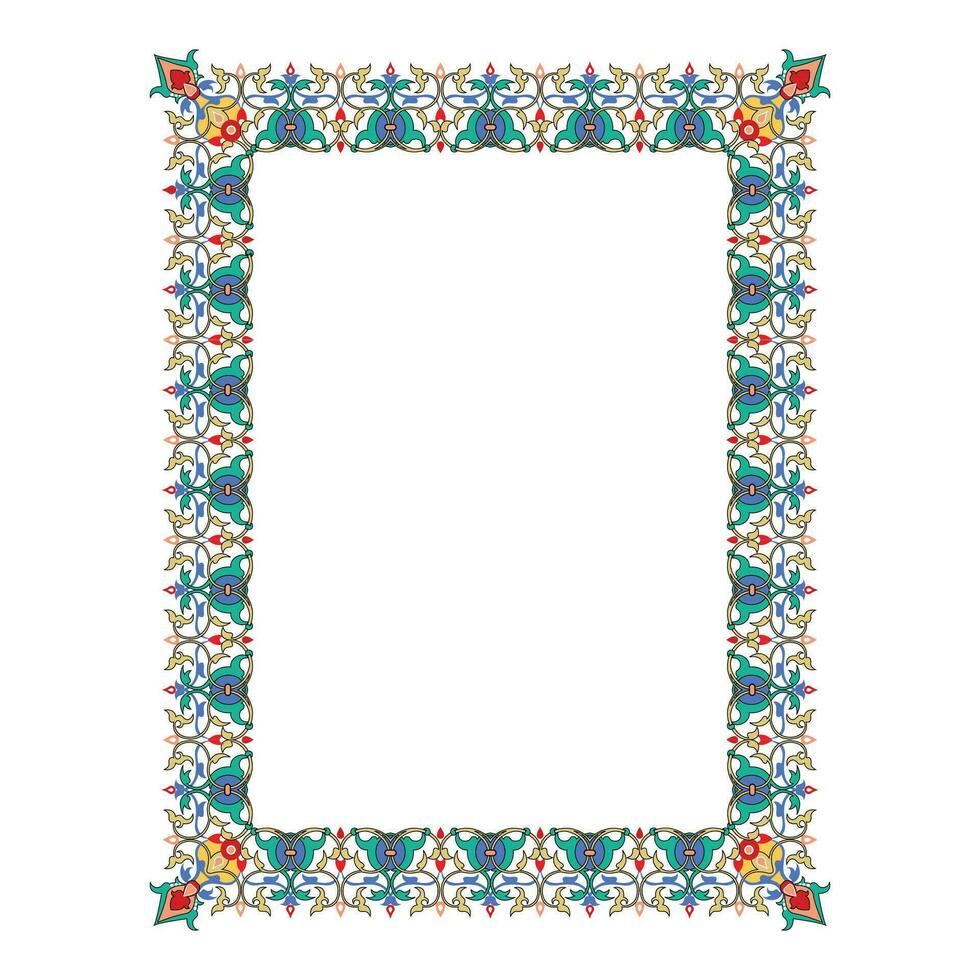 frame with classic floral ornament vector
