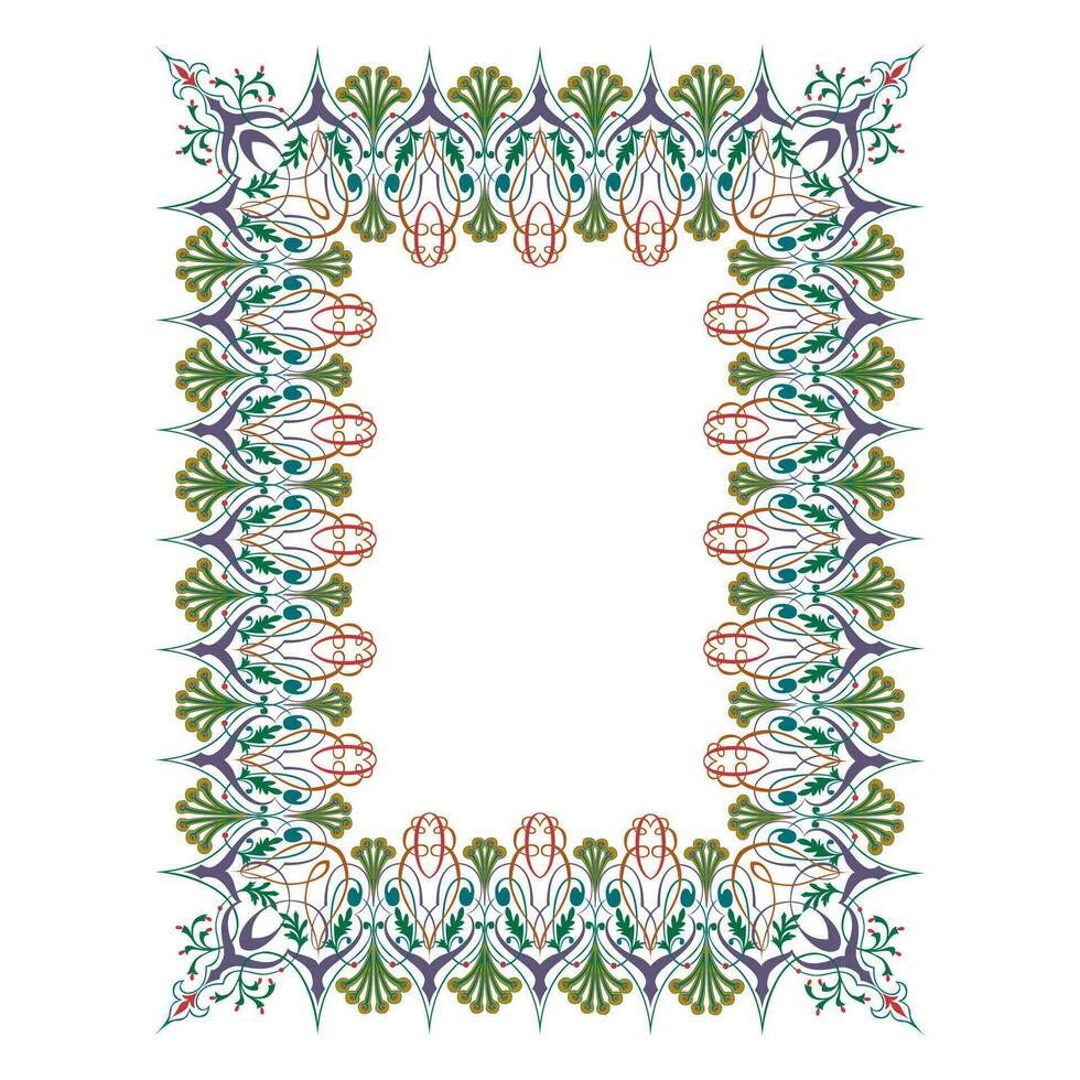 frame with classic floral ornament vector