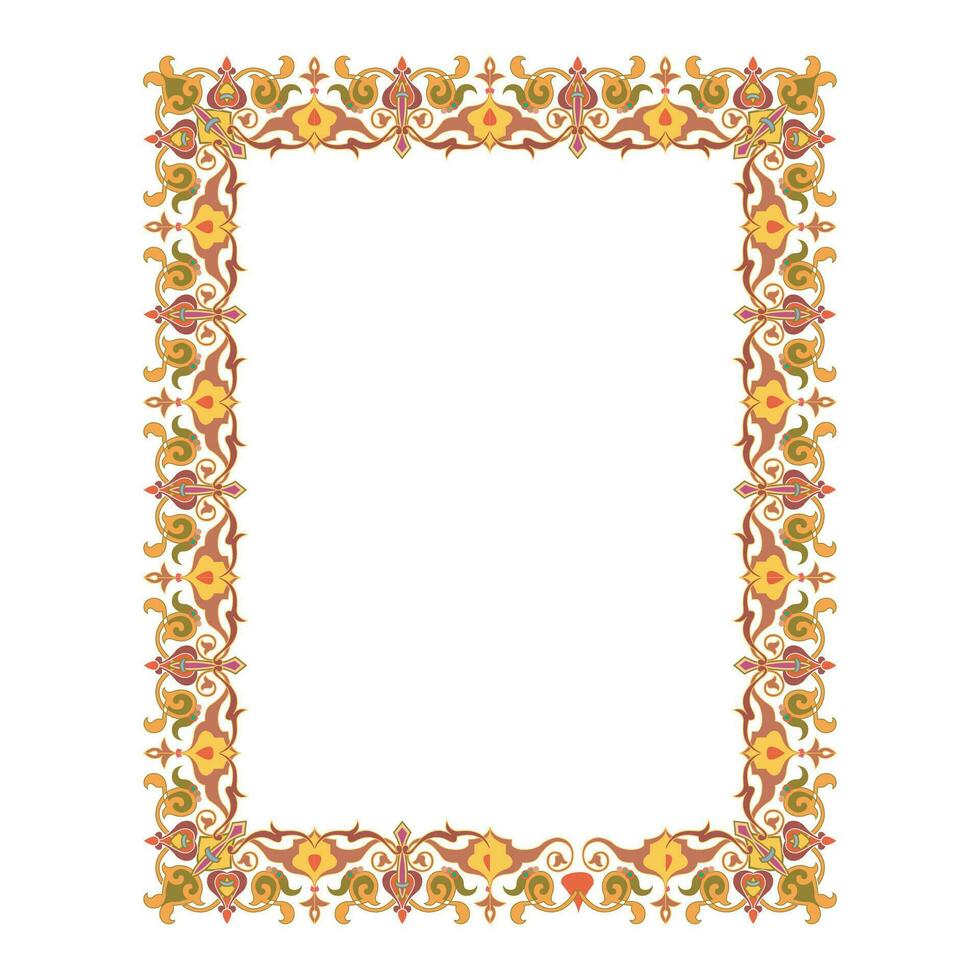 marco decoración con floral ornamento, clásico ornamento, tradicional ornamento vector