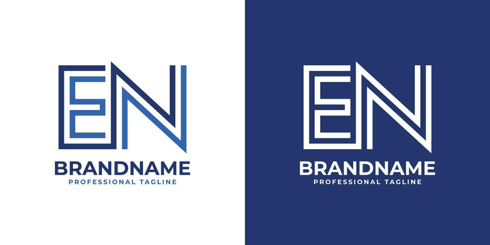 Letter EN Line Monogram Logo, suitable for any business with EN or NE initials. vector