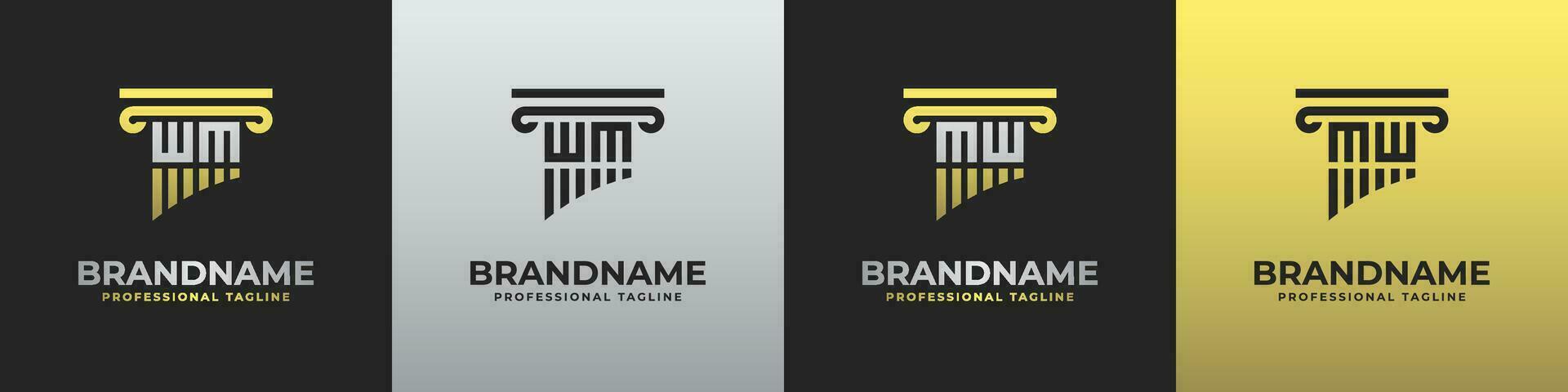 Letter MW or WM Lawyer Logo, suitable for any business related to lawyer with MW or WM initials. vector