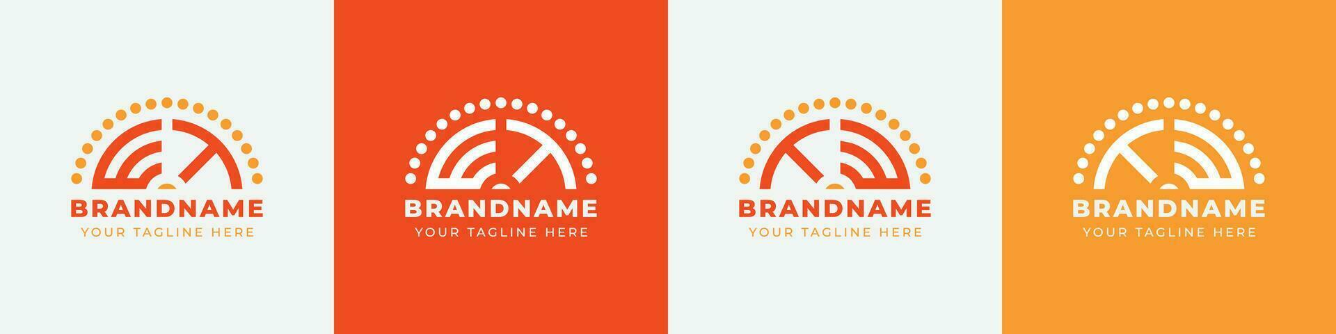 Letter TW and WT or TE and ET Sunrise  Logo Set, suitable for any business with TW, WT, TE, ET initials. vector