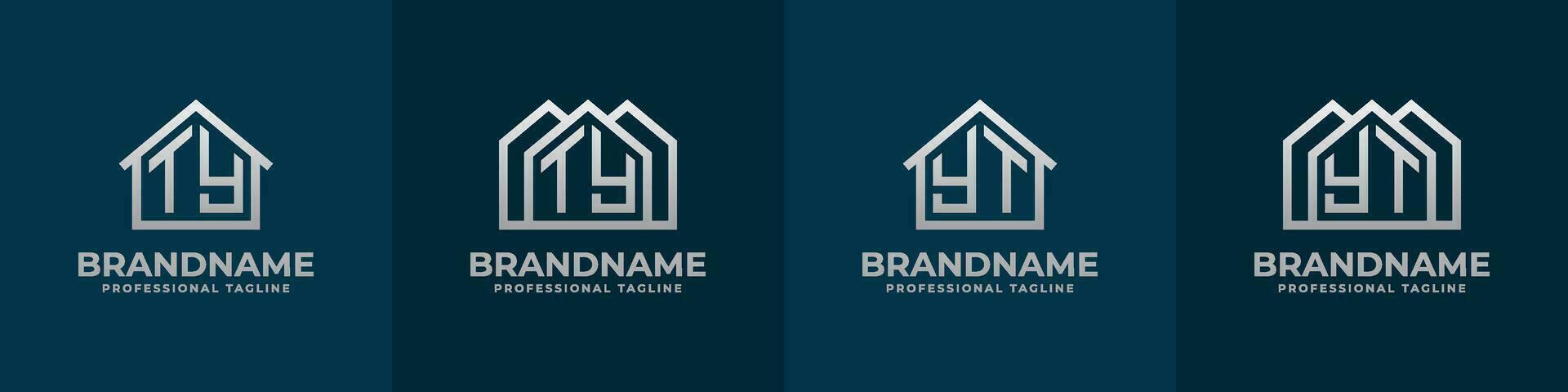 Letter TY and YT Home Logo Set. Suitable for any business related to house, real estate, construction, interior with TY or YT initials. vector