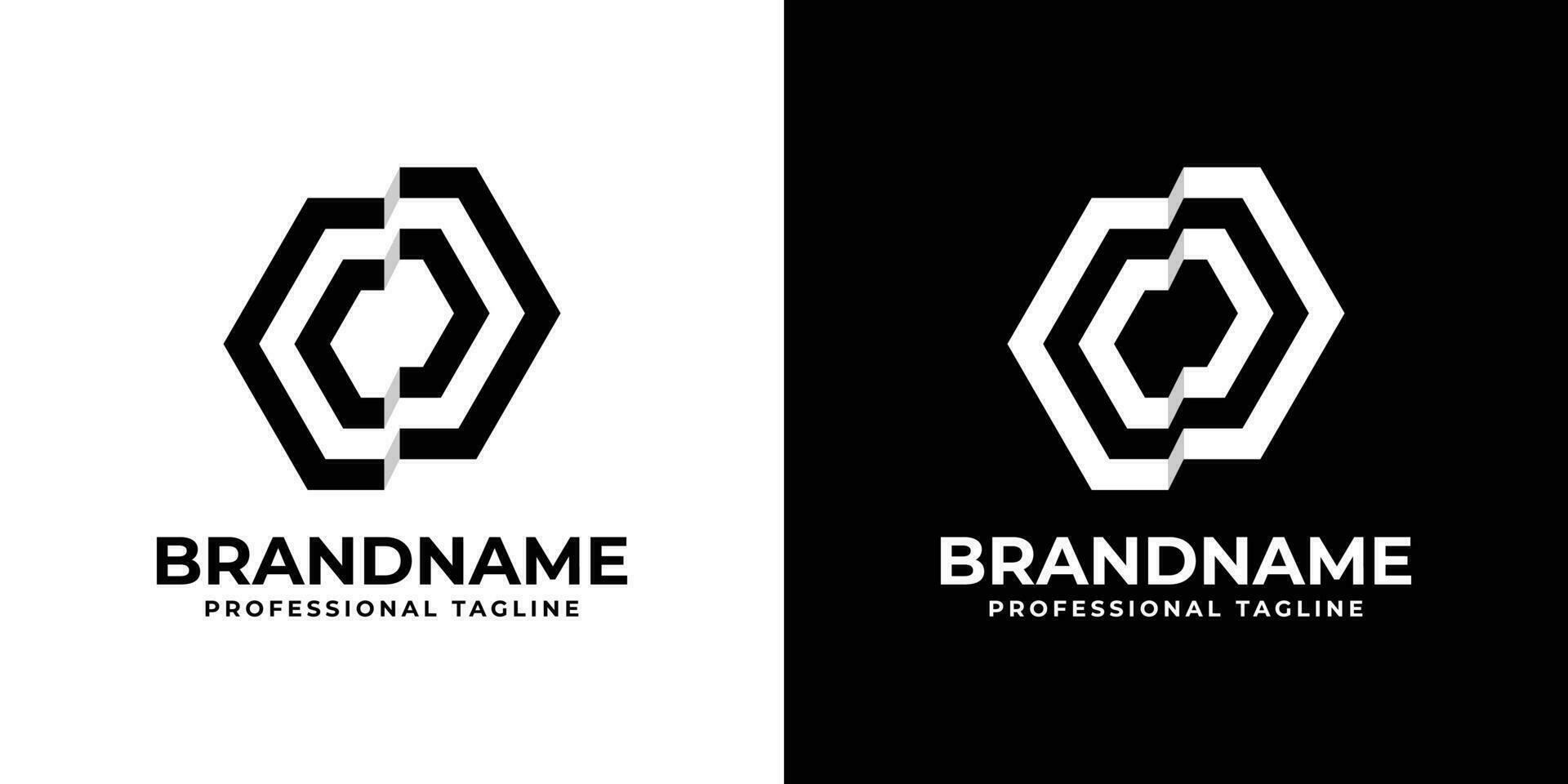 Hexagonal CD Monogram Logo, suitable for any business with CD or DC initials. vector