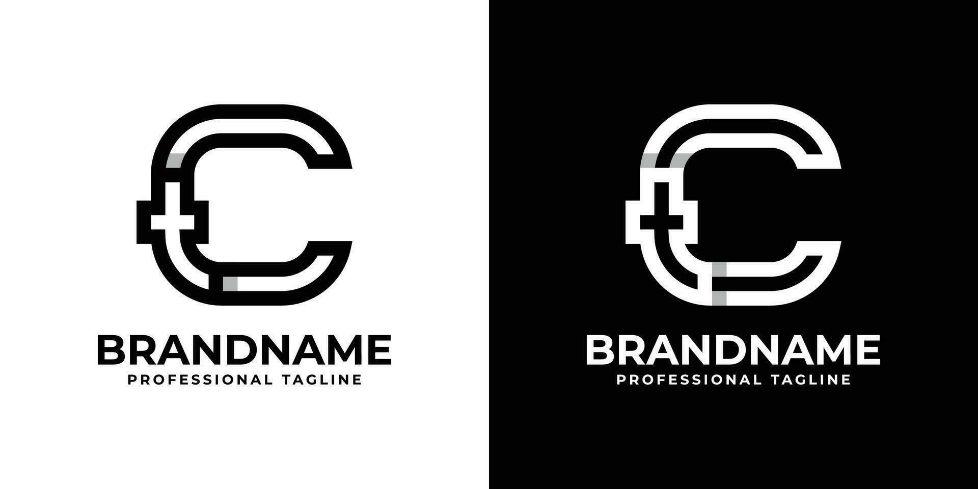 Letter CT or TC Monogram Logo, suitable for any business with CT or TC initials vector