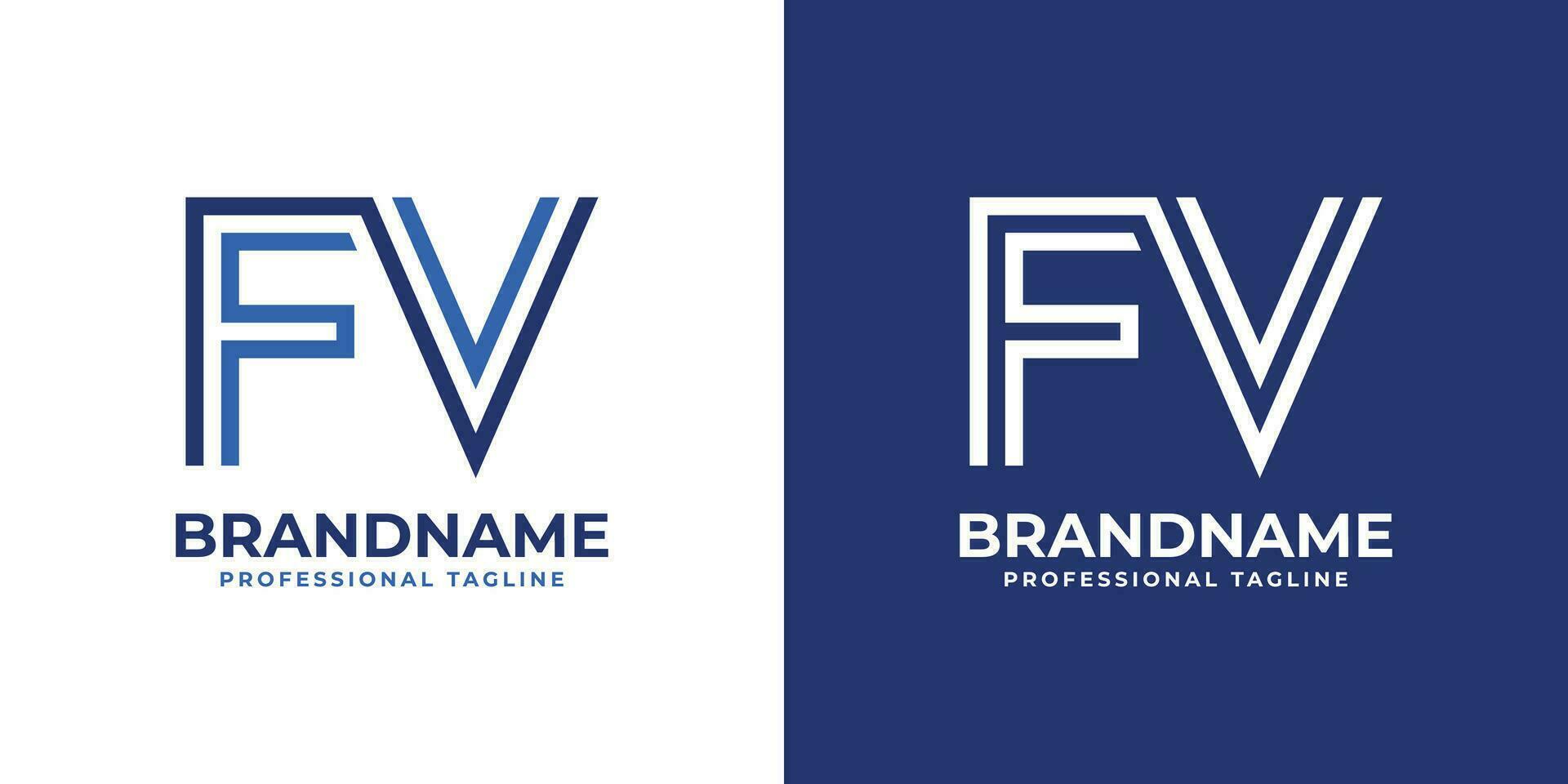 Letter FV Line Monogram Logo, suitable for any business with FV or VF initials. vector