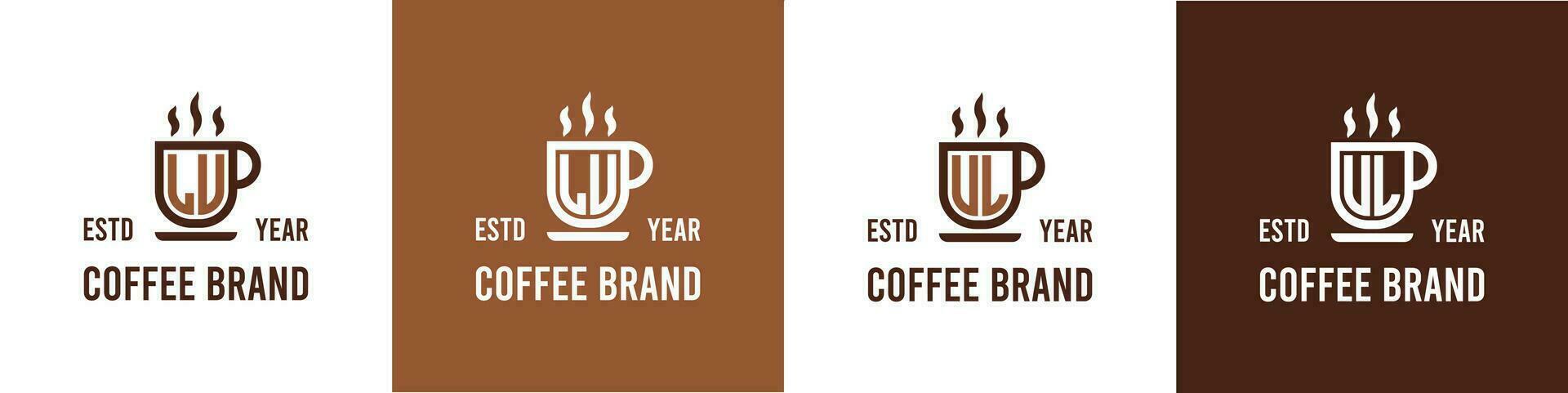 Letter LU and UL Coffee Logo, suitable for any business related to Coffee, Tea, or Other with LU or UL initials. vector