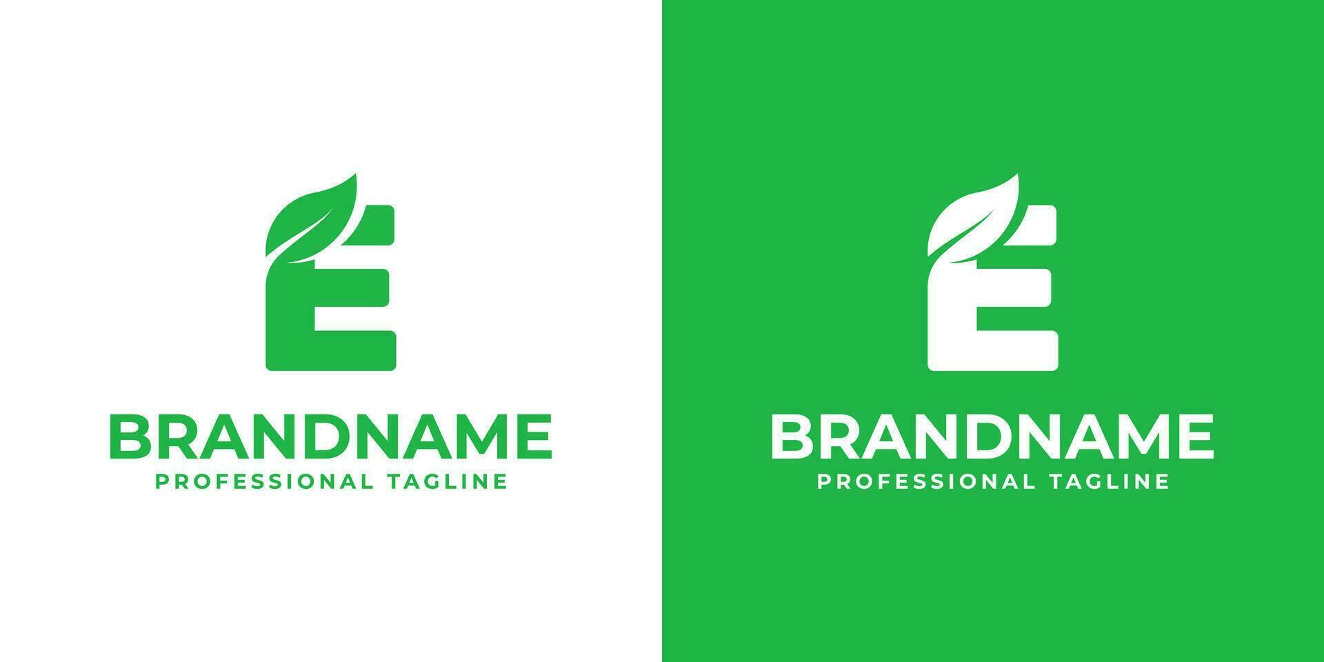 Letter E Leaf Logo, suitable for business related to leaf, nature, plant, ecology, or environment with E initial. vector