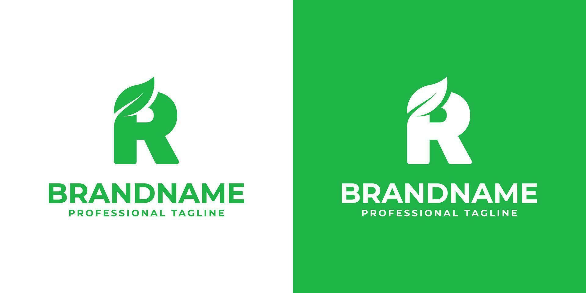 Letter R Leaf Logo, suitable for business related to leaf, nature, plant, ecology, or environment with R initial. vector