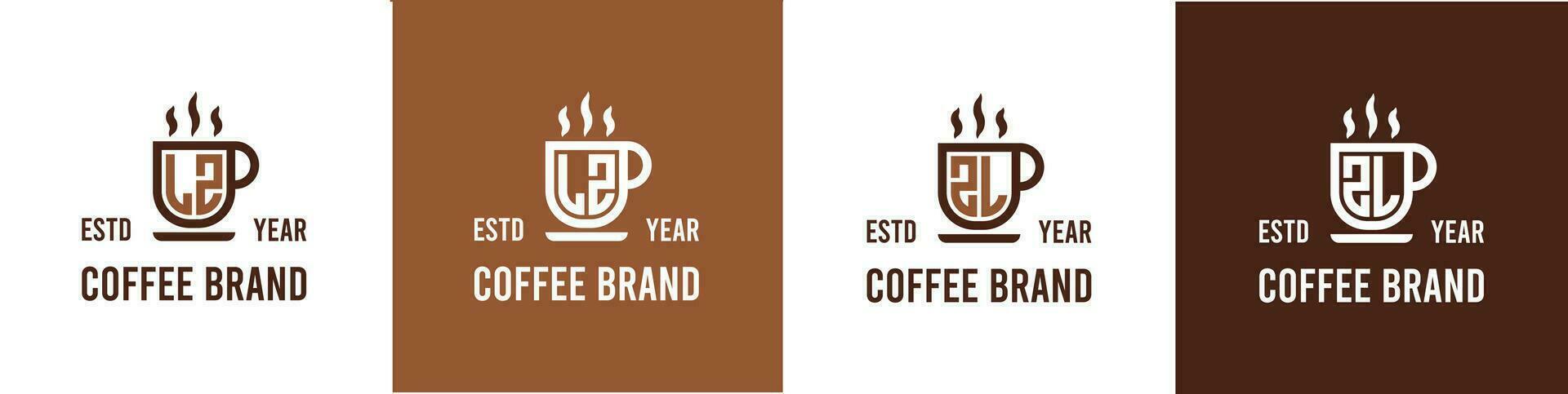 Letter LZ and ZL Coffee Logo, suitable for any business related to Coffee, Tea, or Other with LZ or ZL initials. vector