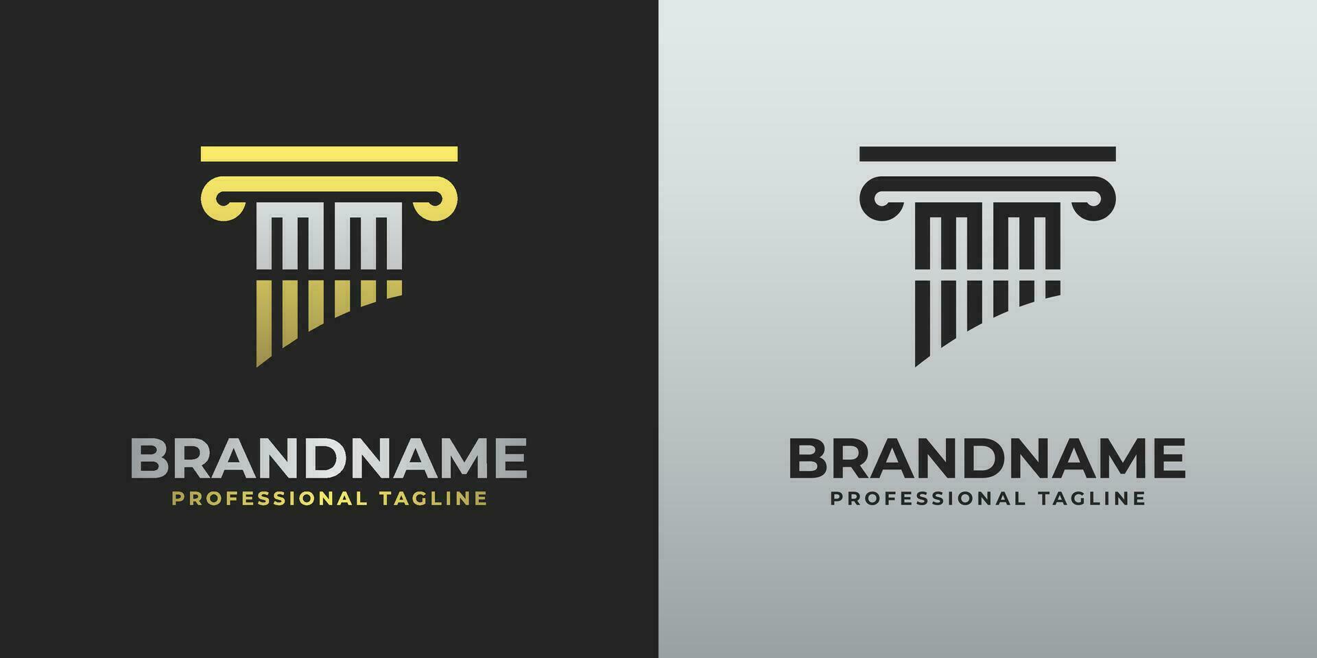 Letter M or MM Lawyer Logo, suitable for any business related to lawyer with M or MM initials. vector