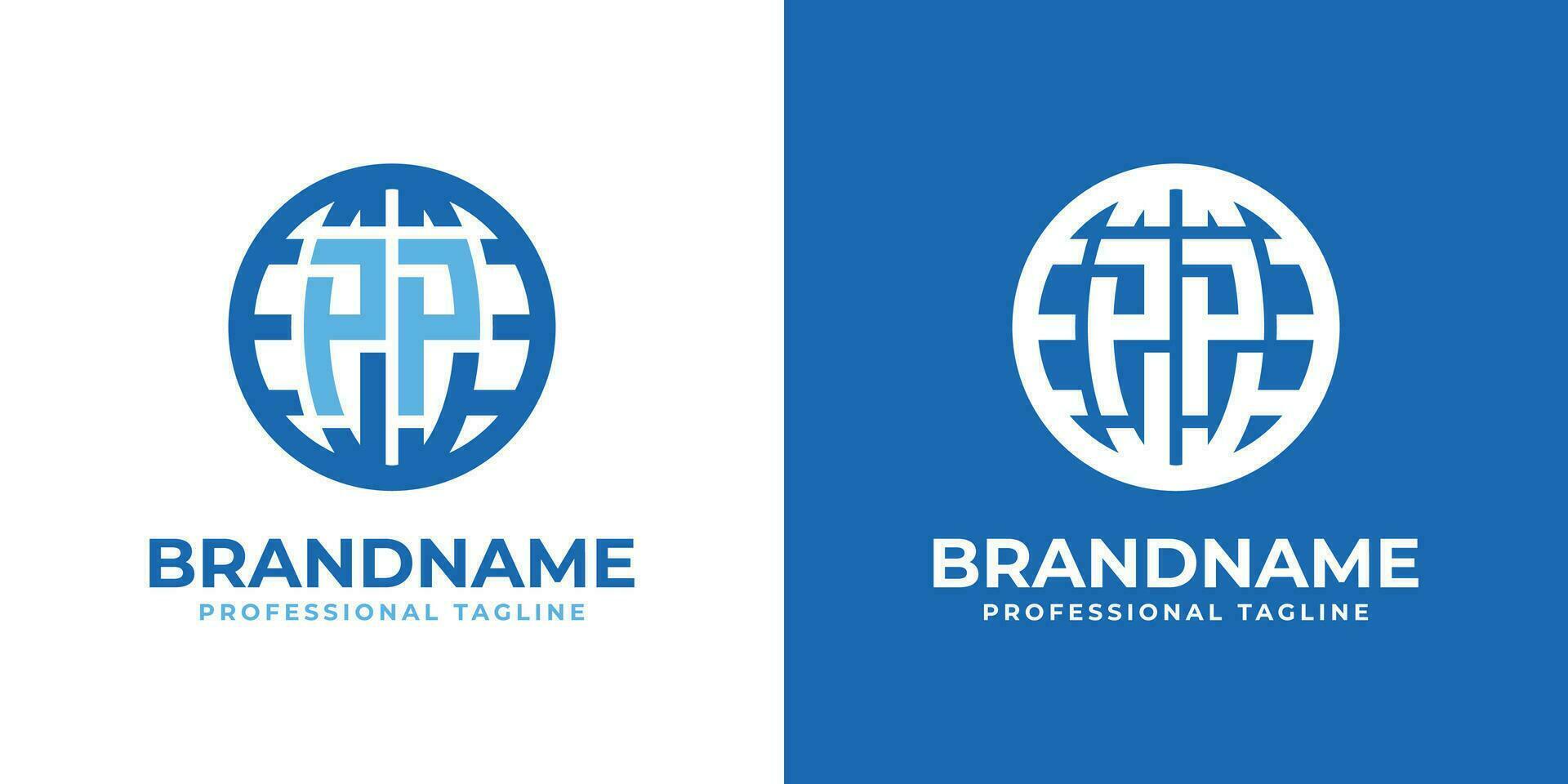 Letter PP Globe Logo, suitable for any business with double P or PP initials. vector