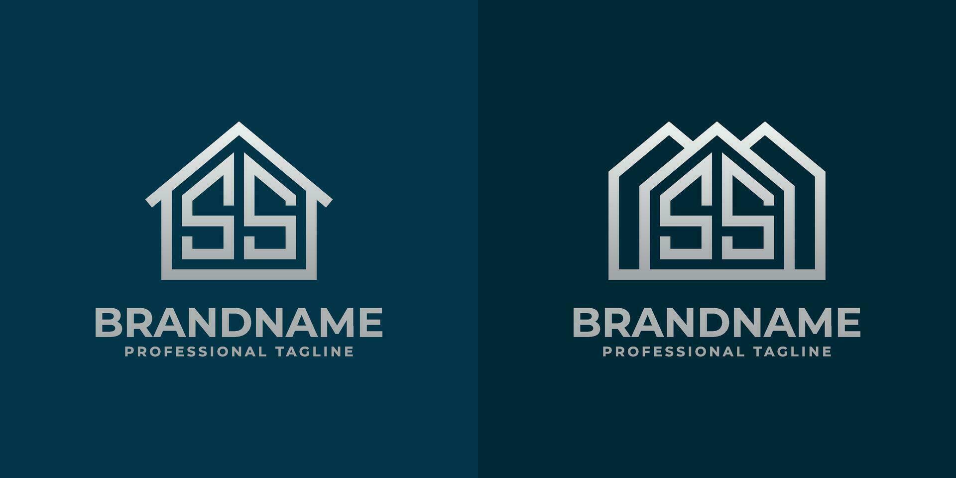 Letter SS Home Logo Set. Suitable for any business related to house, real estate, construction, interior with SS initials. vector