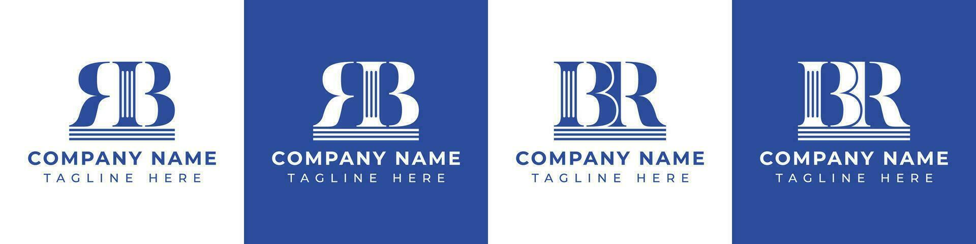 Letter BR and RB Pillar logo, suitable for any business with RB or BR related to Pillar. vector