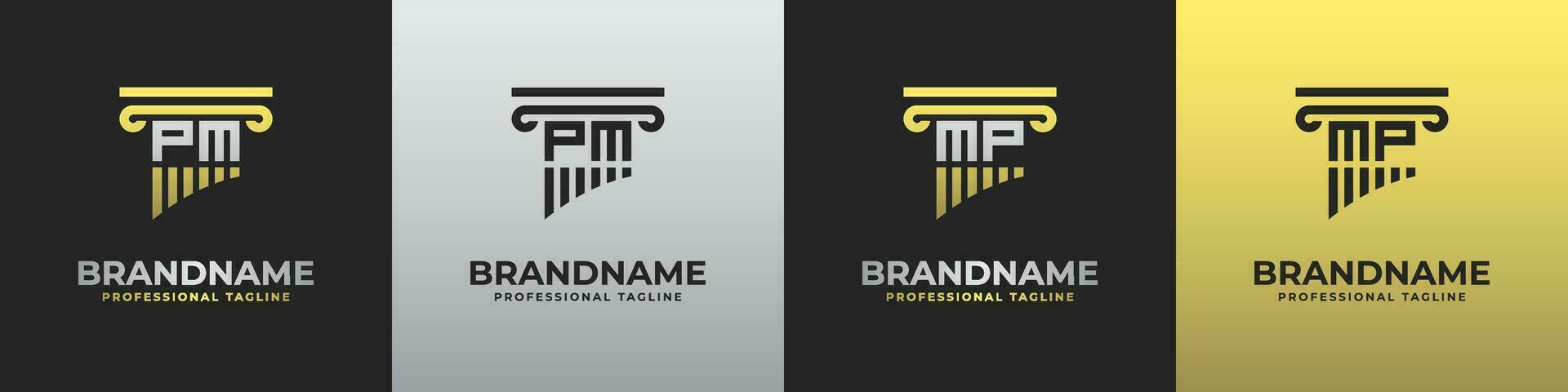Letter MP or PM Lawyer Logo, suitable for any business related to lawyer with MP or PM initials. vector