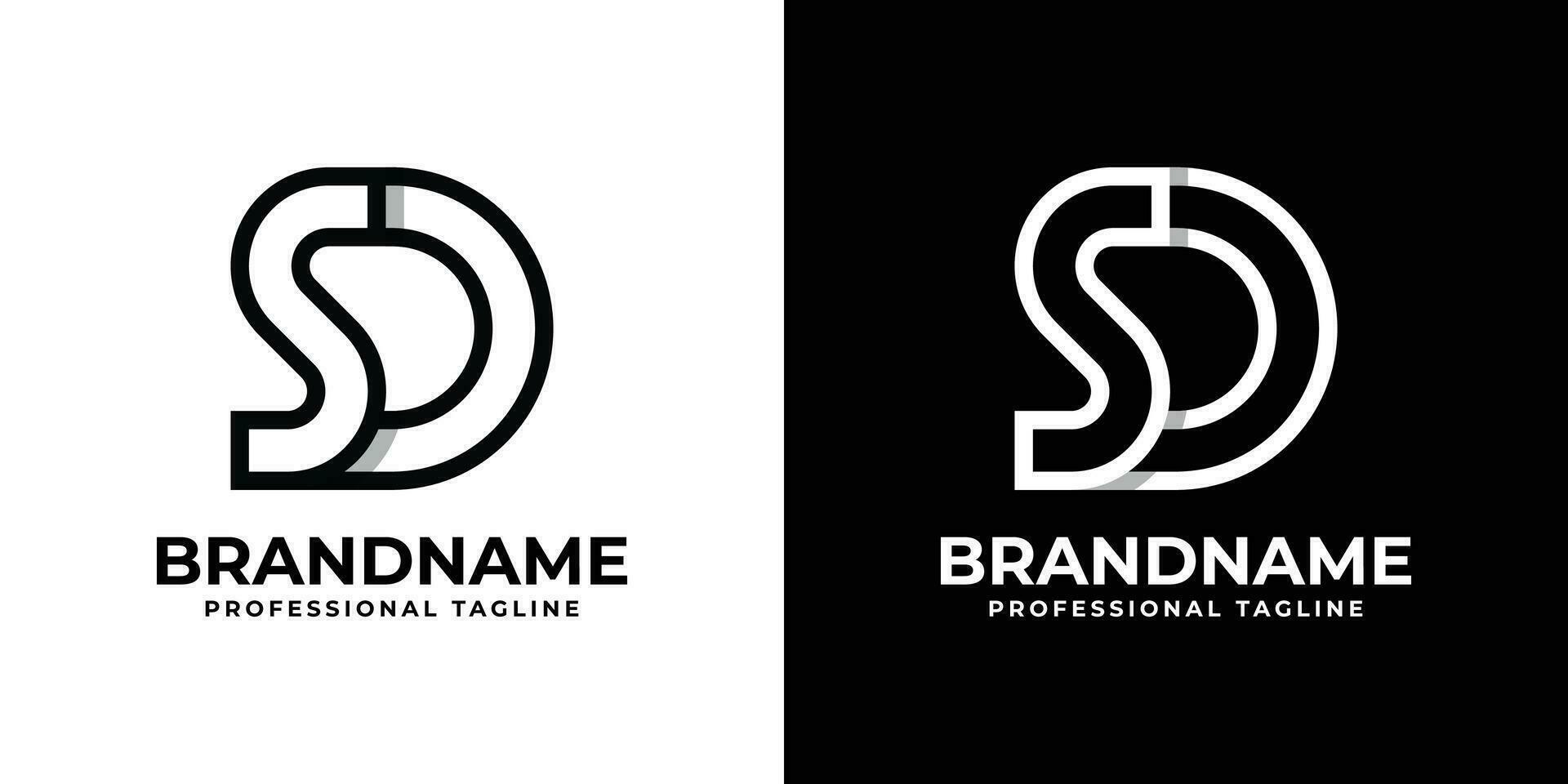 Letter SD Monogram Logo, suitable for any business with SD or DS initials. vector