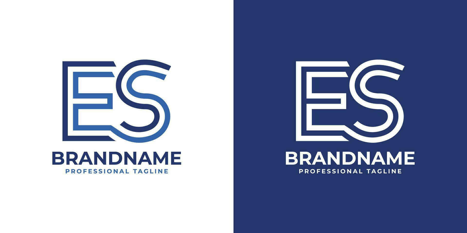 Letter ES Line Monogram Logo, suitable for any business with ES or SE initials. vector