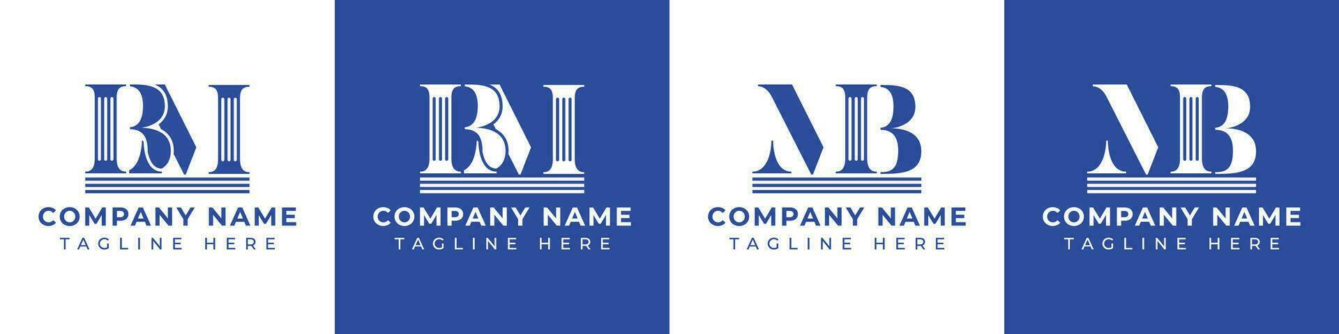 Letter BM and MB Pillar logo, suitable for any business with MB or BM related to Pillar. vector