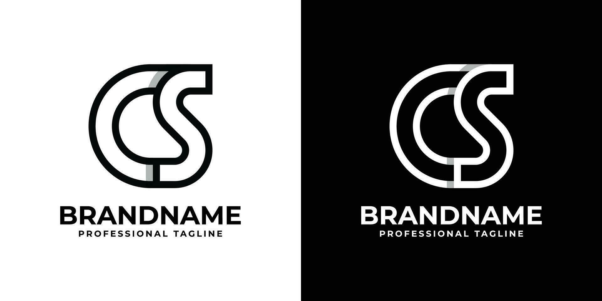 Letter CS Monogram Logo, suitable for any business with CS or SC initials. vector