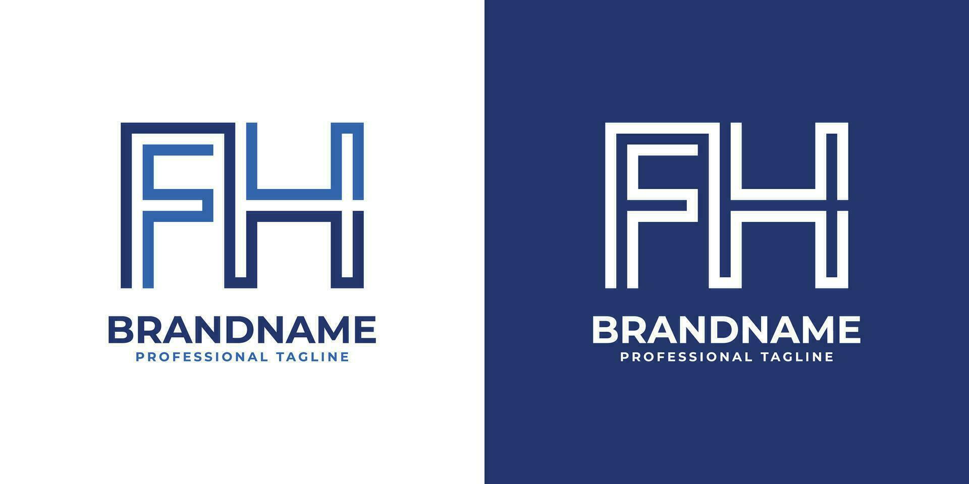 Letter FH Line Monogram Logo, suitable for any business with FH or HF initials. vector