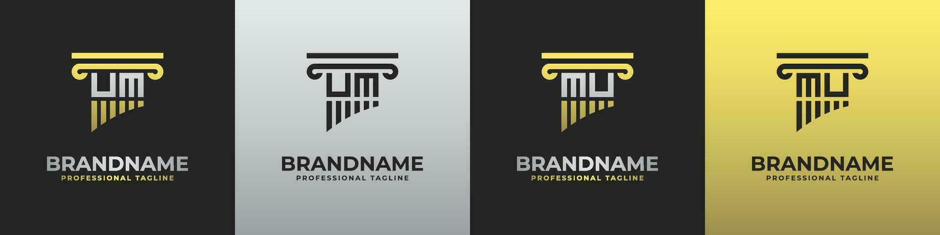 Letter MU or UM Lawyer Logo, suitable for any business related to lawyer with MU or UM initials. vector