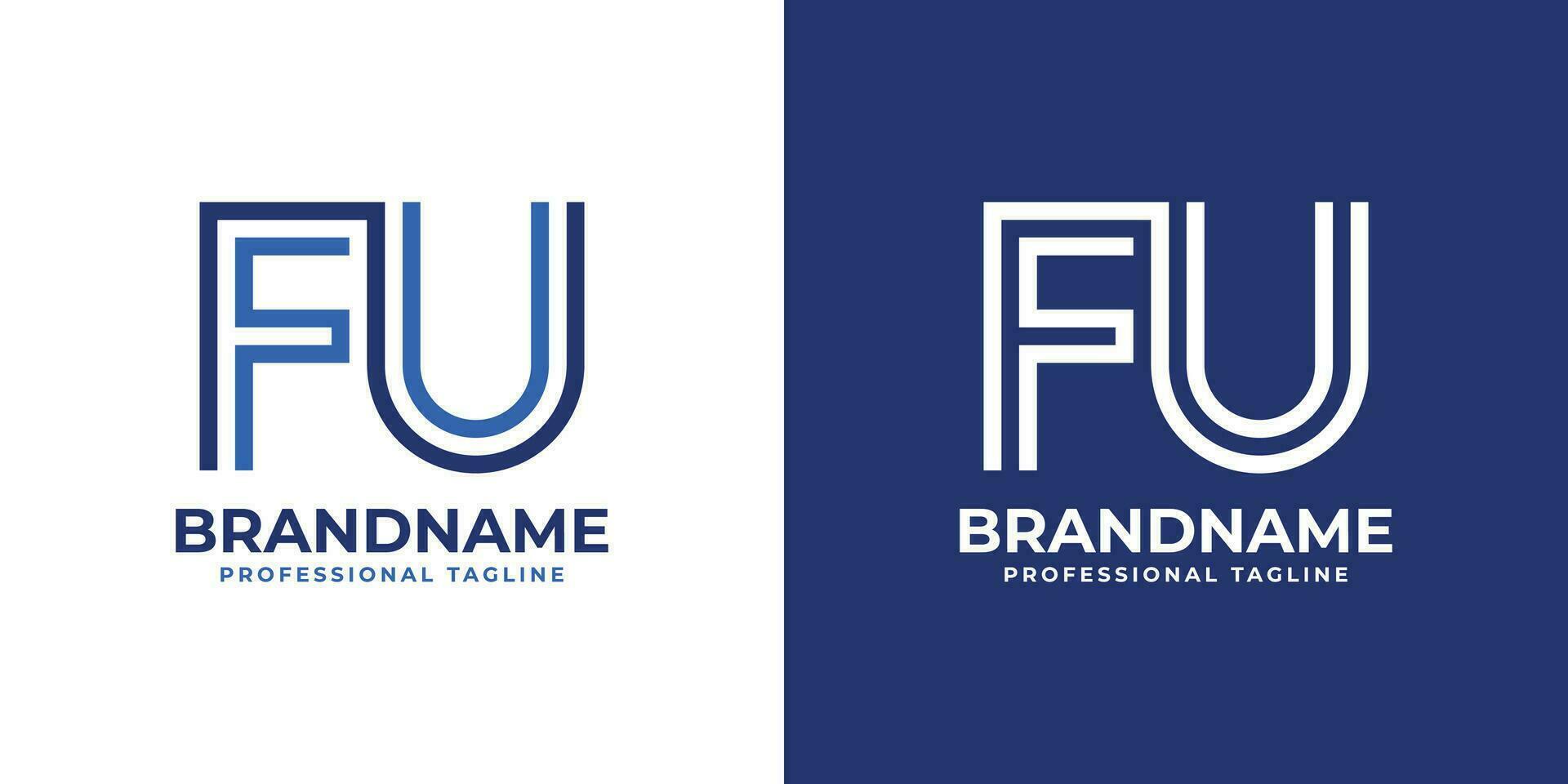 Letter FU Line Monogram Logo, suitable for any business with FU or UF initials. vector
