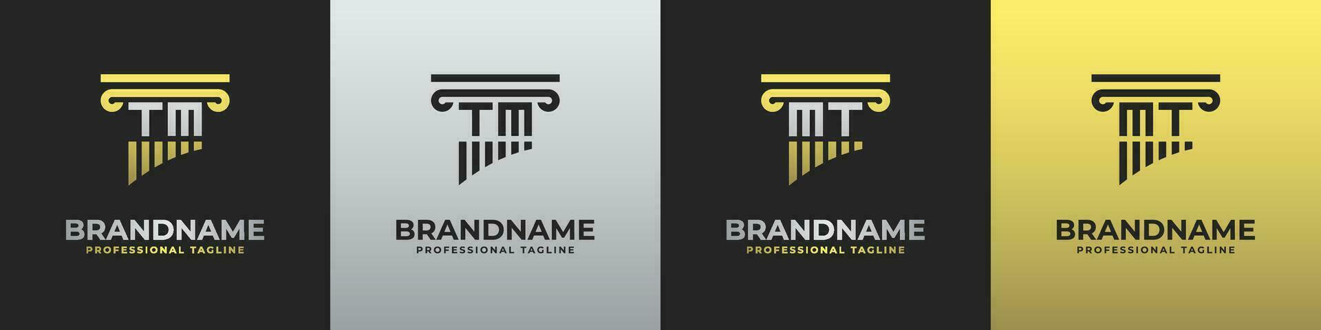 Letter MT or TM Lawyer Logo, suitable for any business related to lawyer with MT or TM initials. vector